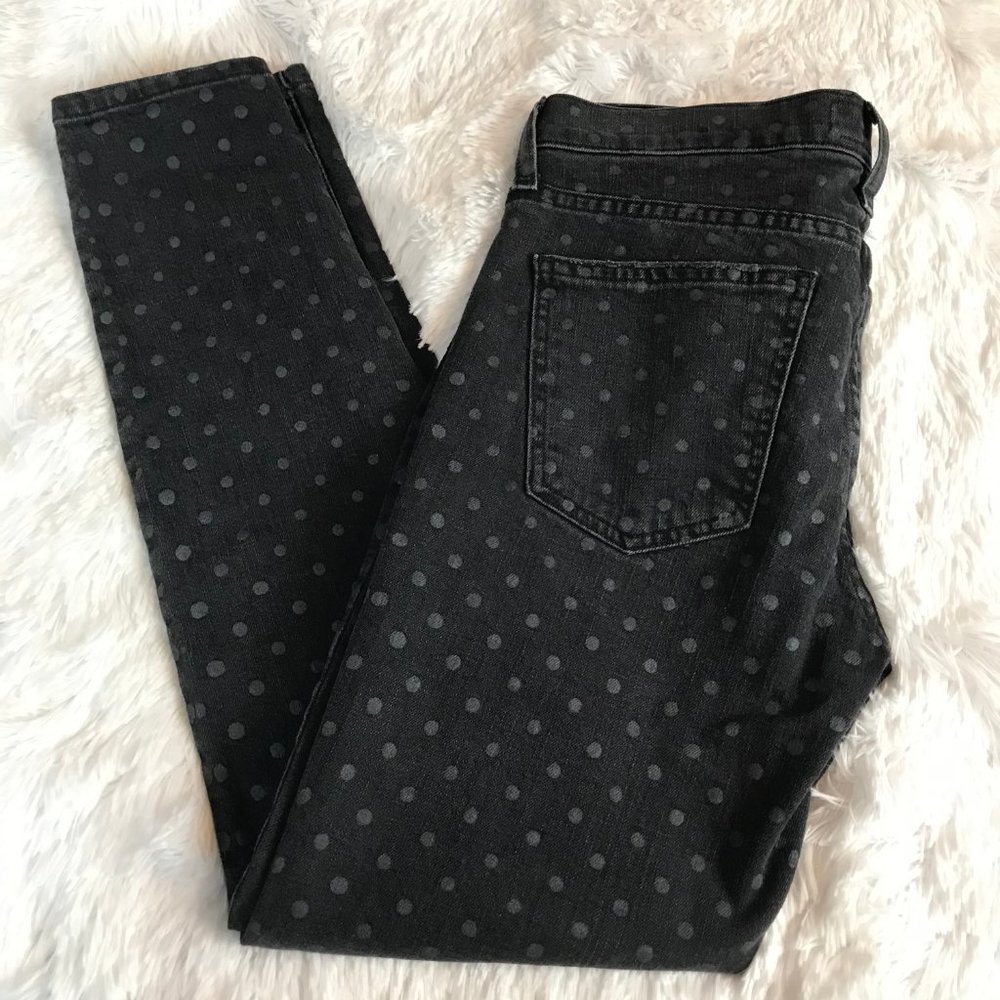 Current/Elliott Black Polka Dot Skinny Jeans